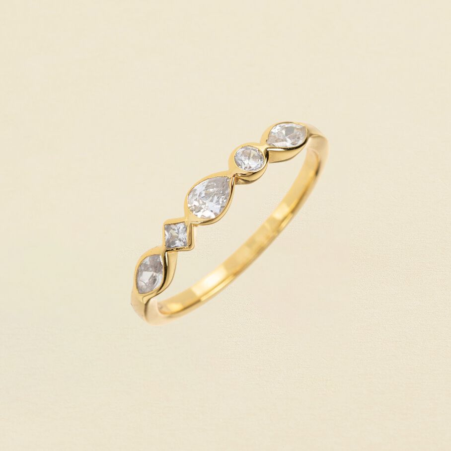 Anillo fino SIMETRIA - Cristal / Oro - Anillos  | Agatha