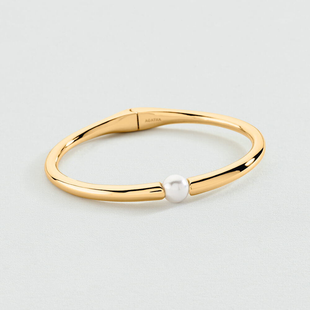 Pulsera r&iacute;gida ARTICULADO BATIGNOLLES - Perla / Oro - Pulsera r&iacute;gida  | Agatha