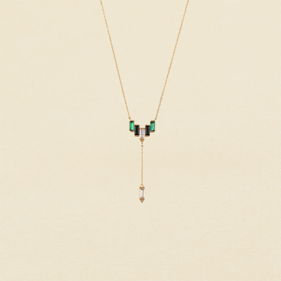 Collar midi SCARLET - Verde / Oro - Collares  | Agatha