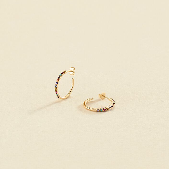 Criollas BELOVED - Multicolor / Oro - Pendientes  | Agatha