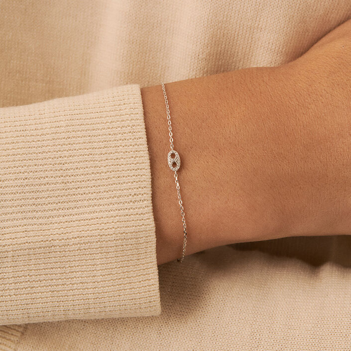 Pulsera de cadena ETREINTE - Cristal / Plateado - Pulseras  | Agatha