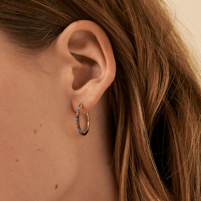 Criollas BELOVED - Multicolor / Oro - Pendientes  | Agatha