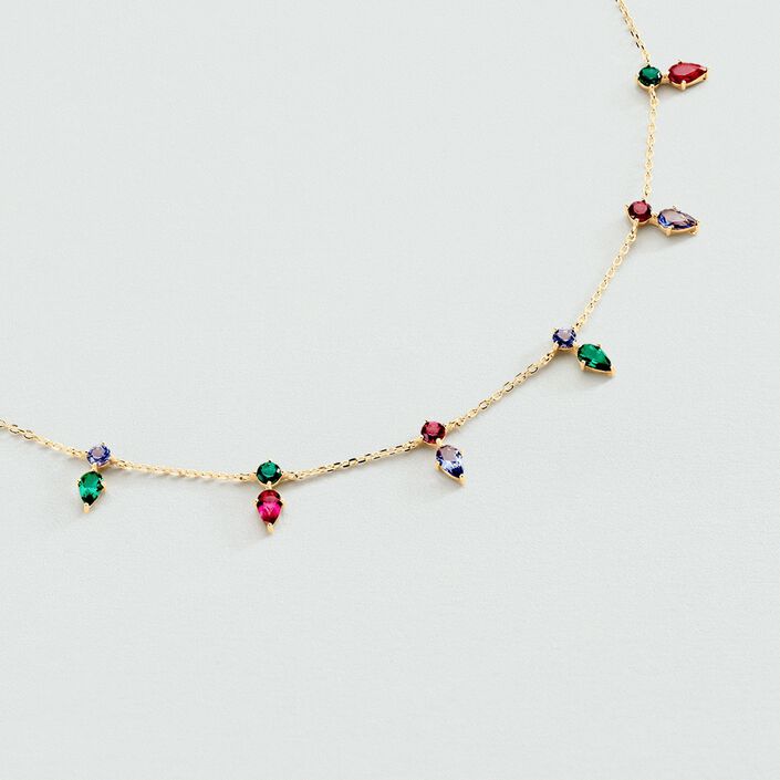 Collar corto ASTRE - Multicolor / Oro - Collares  | Agatha