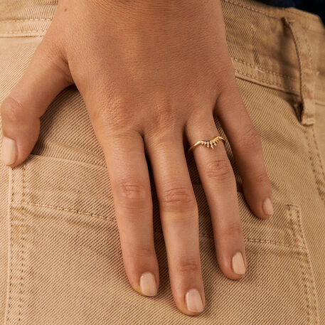 Anillo fino LUCKY EYE - Cristal / Dorado - Anillos  | Agatha
