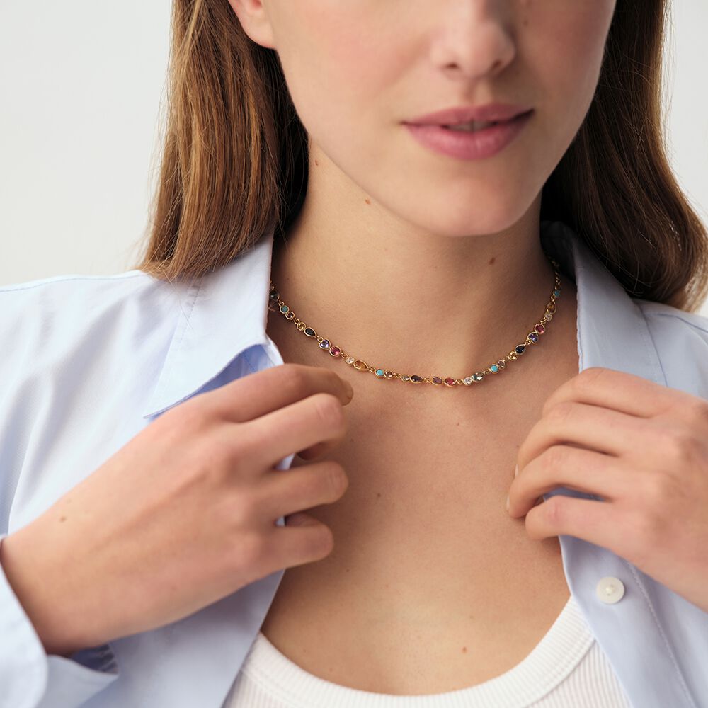 Collar corto CANDY - Multicolor / Oro - Collar corto  | Agatha