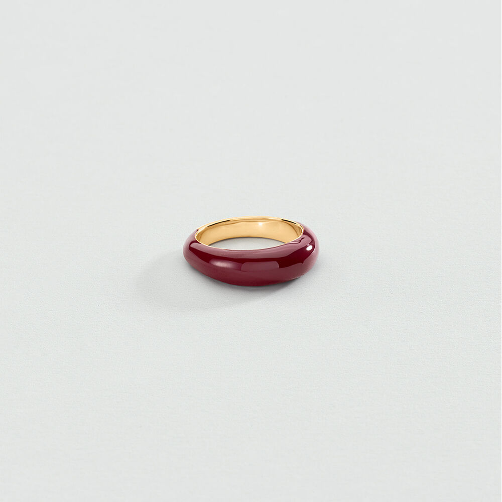 Anillo fino LEO - Bordeos / Dorado - Anillos  | Agatha
