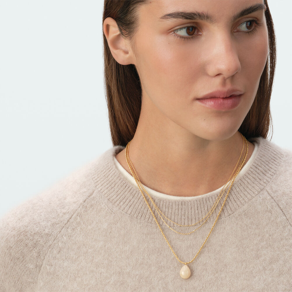 Collar midi MADELEINE - Marfil / Oro - Collares  | Agatha