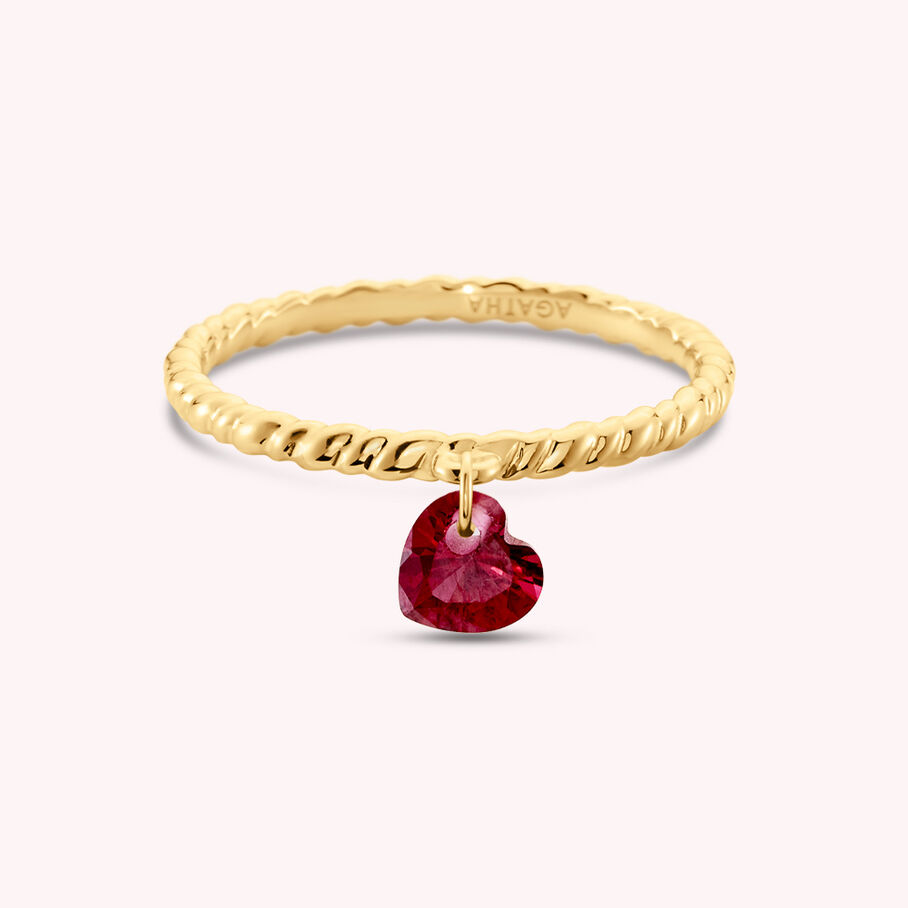 Anillo fino BEGUIN - Rojo / Oro - Anillos  | Agatha