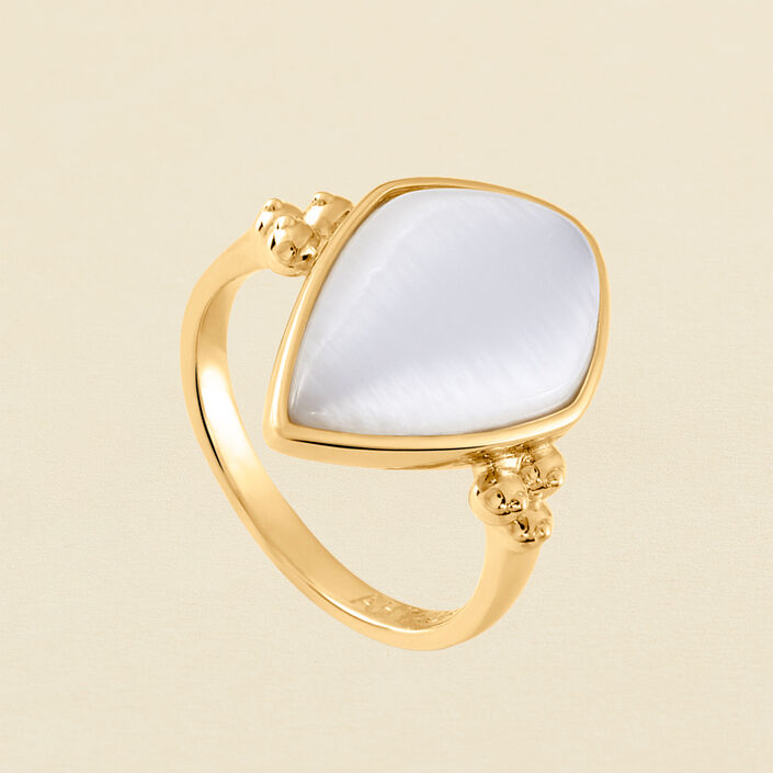 Anillo fino CREPUSCULE - Blanco / Oro - Anillos  | Agatha