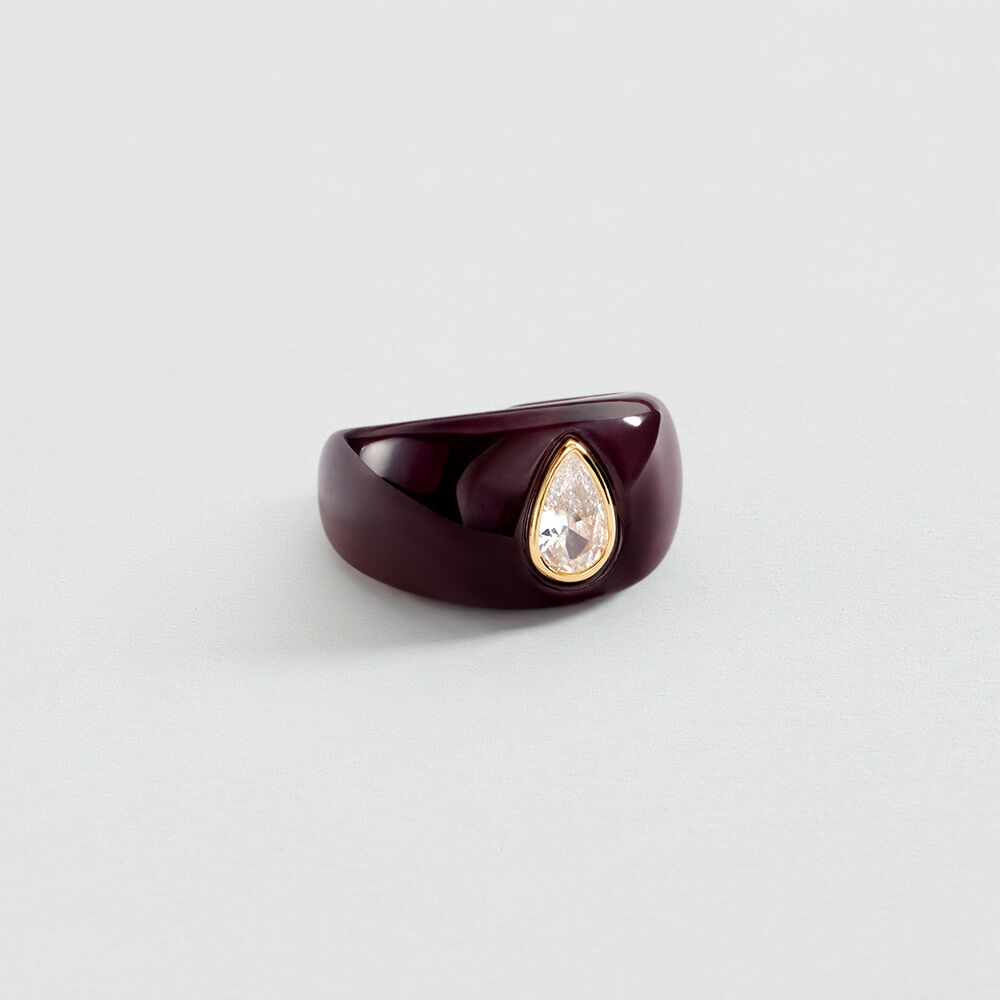 Anillo ancho VICTOIRE - Berenjena / Dorado - Anillo ancho  | Agatha