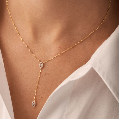 Collar corto ETREINTE - Plata / Oro - Collares  | Agatha