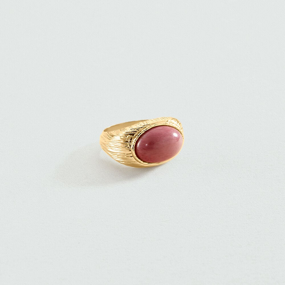 Anillo ancho PETRA - Rhodonite / dorado - Anillos de fantasía  | Agatha