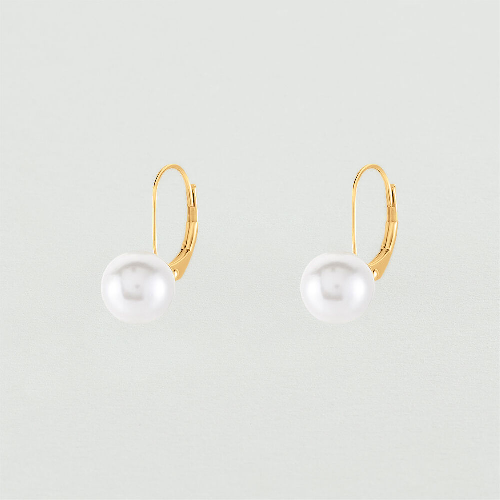 Pendientes largos PEARLY - Perla / Oro - Outlet  | Agatha