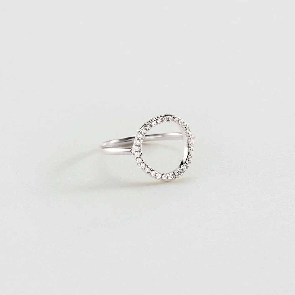 Anillo fino RIN3RONDOU - Cristal / Plateado - Anillos de fantasía  | Agatha