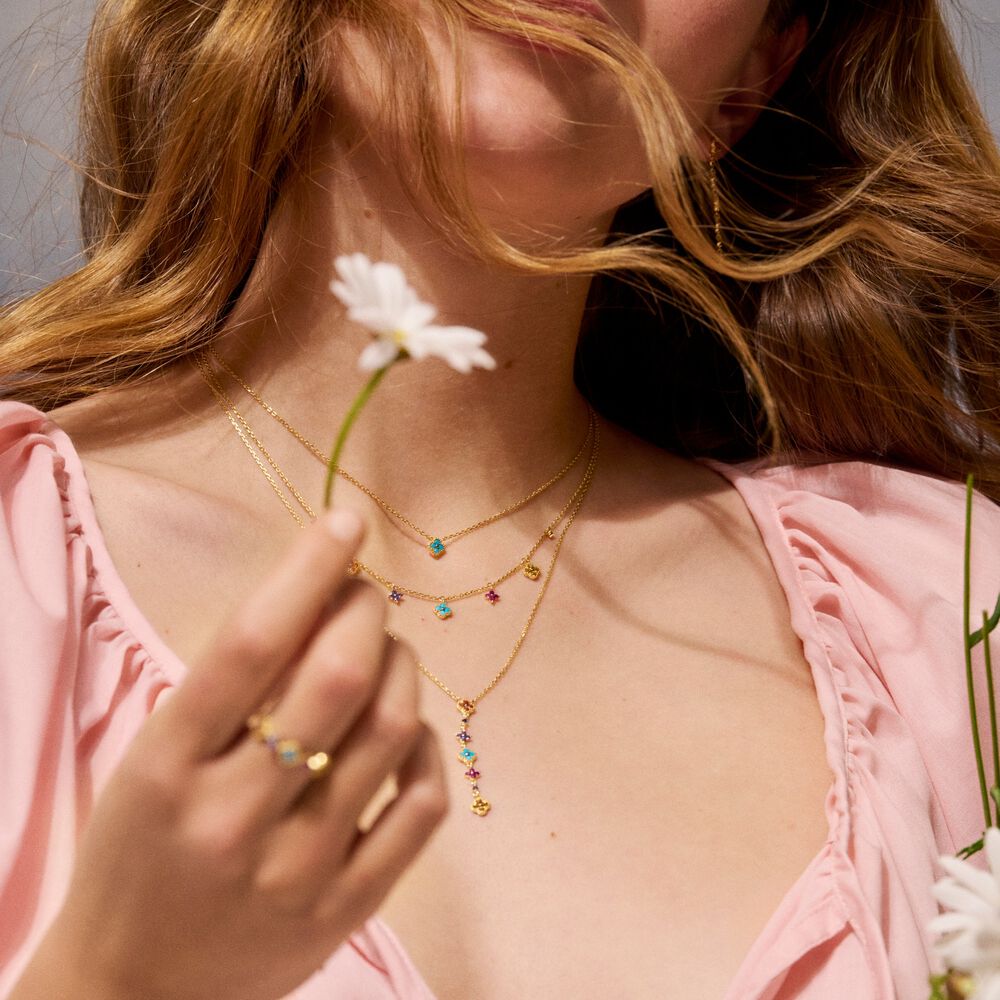 Collar corto BELOVED - Turquesa / Oro - Collares  | Agatha