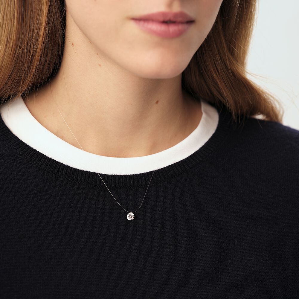 Collar corto FIL MAGIQUE - Cristal / Plateado - Collar corto  | Agatha