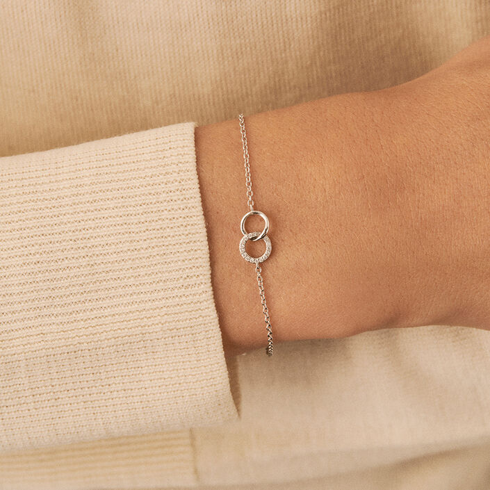 Pulsera de cadena RONDOU - Cristal / Plateado - Pulseras  | Agatha