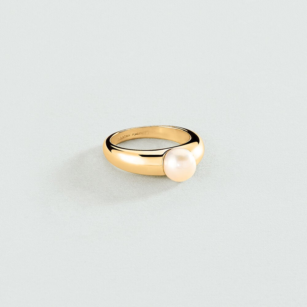 Anillo fino RIN1MARGAUX - Perla / Oro - Anillos de fantasía  | Agatha