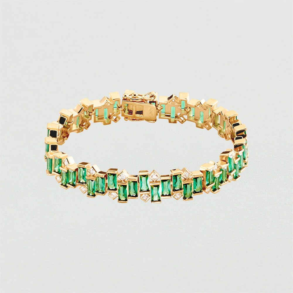 Pulsera de cadena GRETA - Verde / Dorado - Pulsera de cadena  | Agatha