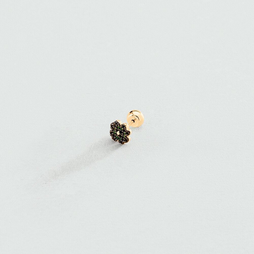 Piercing mini MINI TRÉBOL - Verde / Dorado - Piercings  | Agatha