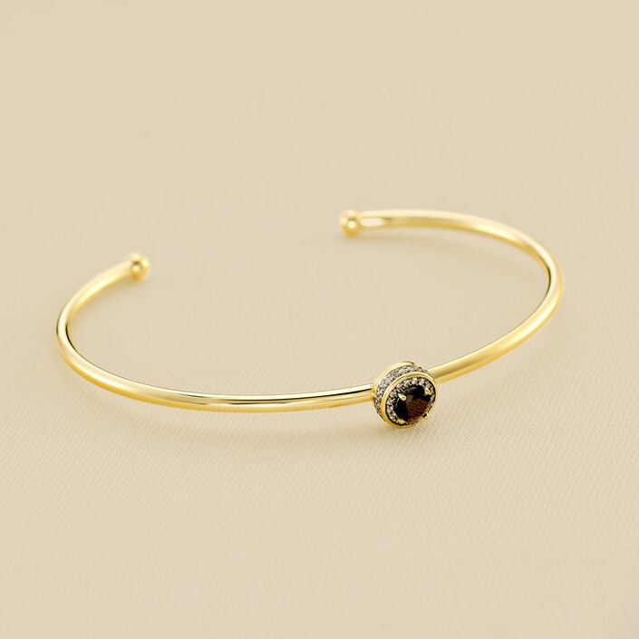 Pulsera rígida IMPERIAL - Negro / Oro - Pulseras  | Agatha