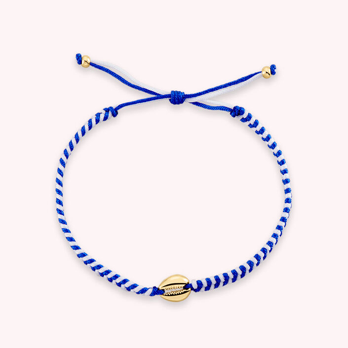 Pulsera con cordón O'SOLEIL - Azul / Oro - Pulseras  | Agatha