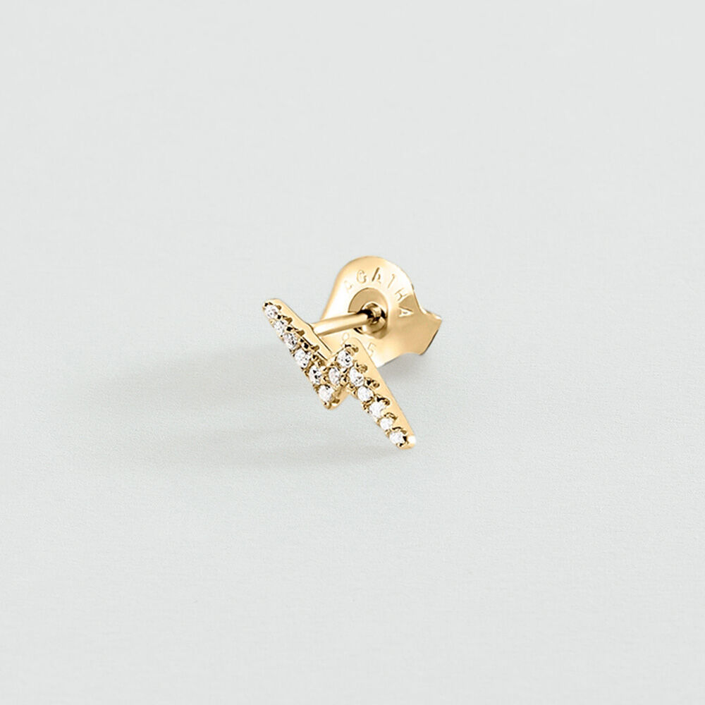 Pendiente corto individual DESTELLO MIX & MATCH - Cristal / Dorado - Pendientes cortos  | Agatha