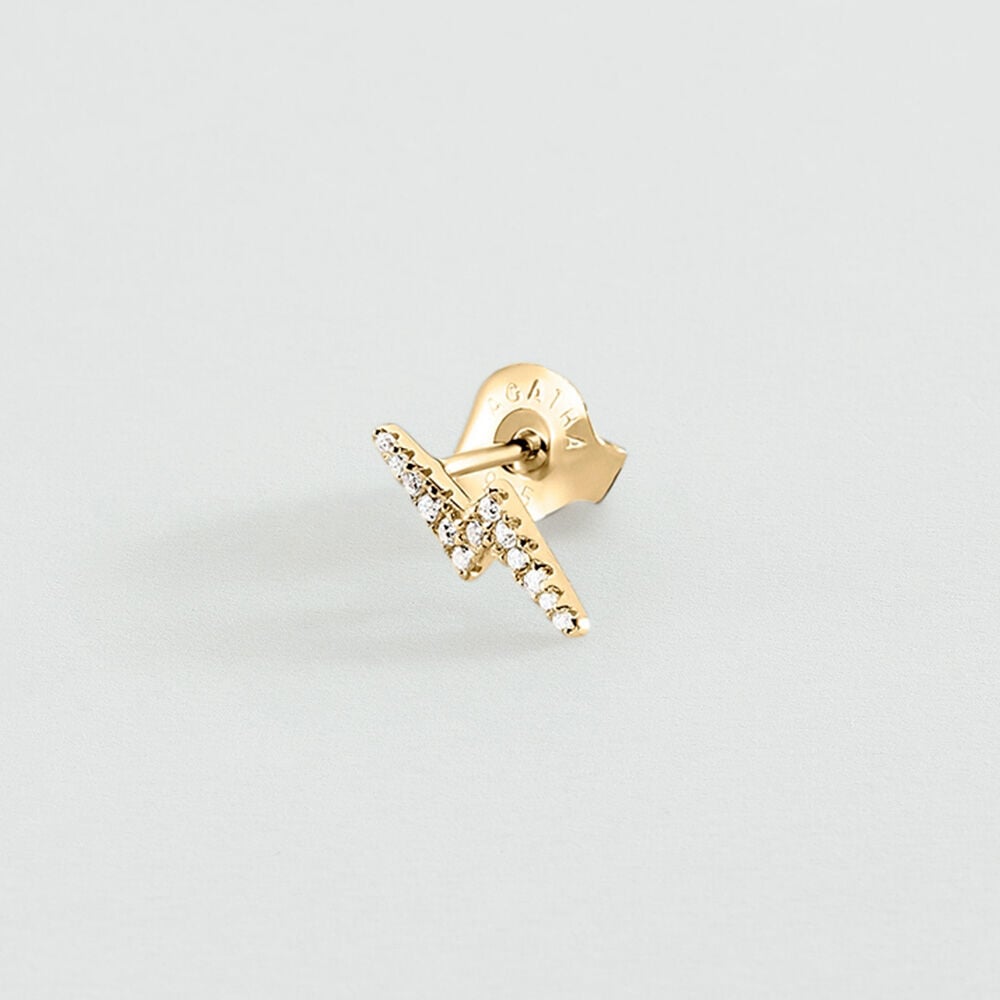 Pendiente corto individual DESTELLO MIX & MATCH - Cristal / Dorado - Pendientes cortos  | Agatha