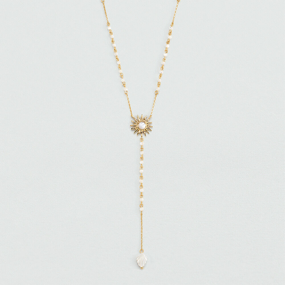 Collar largo TIARE - Blanco / Oro - Collar largo  | Agatha