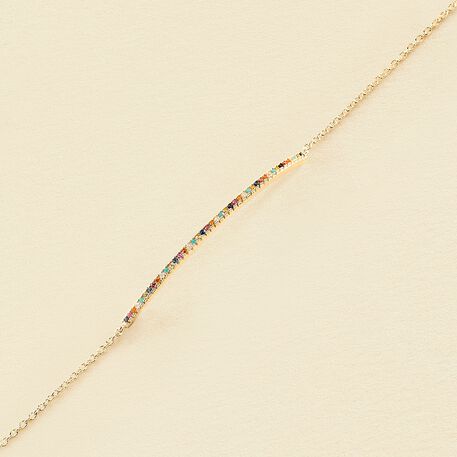 Pulsera de cadena RAINBOW - Multicolor / Oro - Pulseras  | Agatha