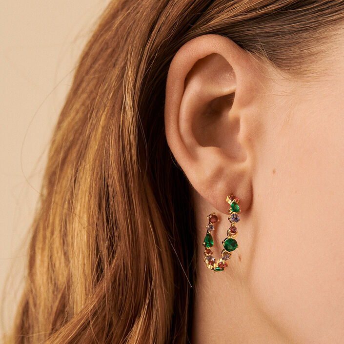 Criollas ASTRE - Multicolor / Oro - Pendientes  | Agatha