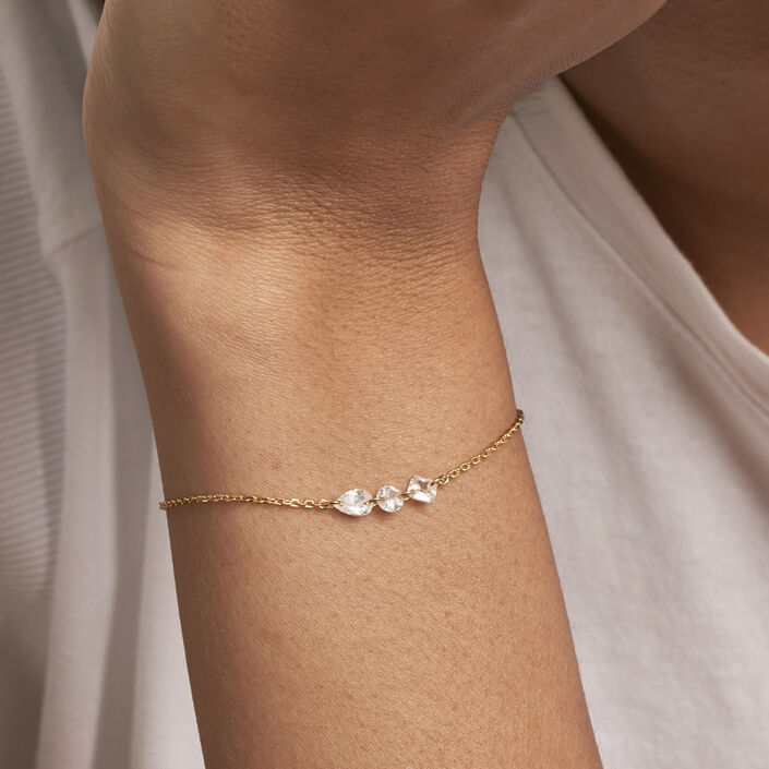 Pulsera de cadena PETILLE - Cristal / Oro - Pulseras  | Agatha