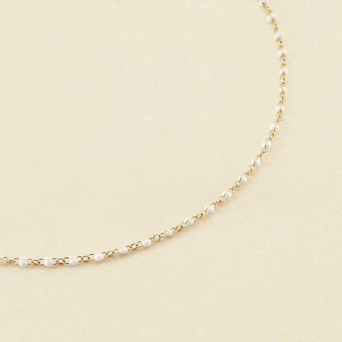 Collar corto SMARTY - Blanco / Oro - Collares  | Agatha