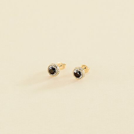 Pendientes cortos IMPERIAL - Negro / Oro - Pendientes  | Agatha