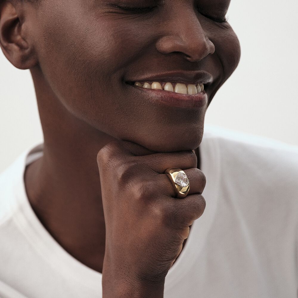 Anillo ancho 1974 - Dorado - Anillos de fantas&iacute;a  | Agatha