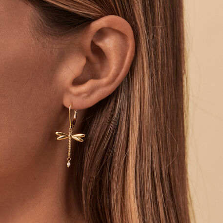 Pendientes largos DRAGONFLY - Dorado - Pendientes  | Agatha