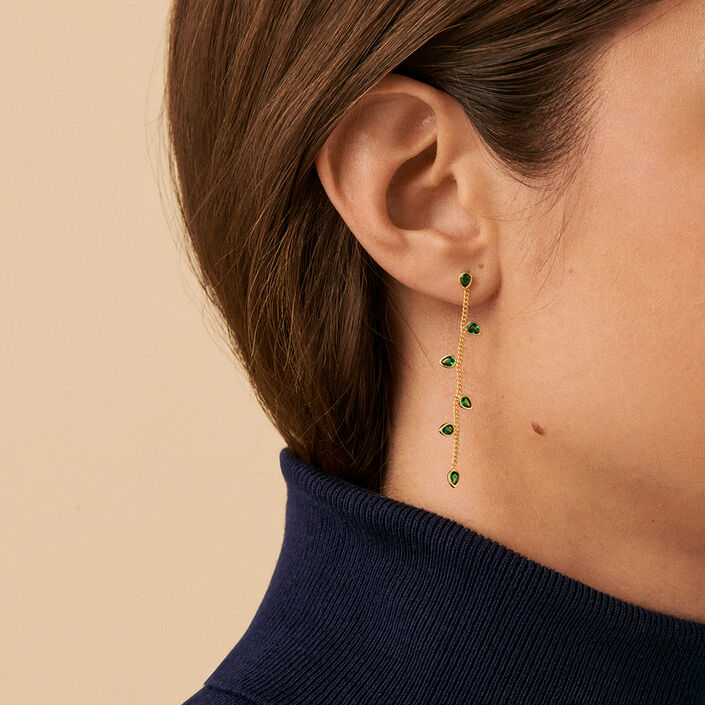 Pendientes largos NEITH - Verde / Dorado - Pendientes  | Agatha