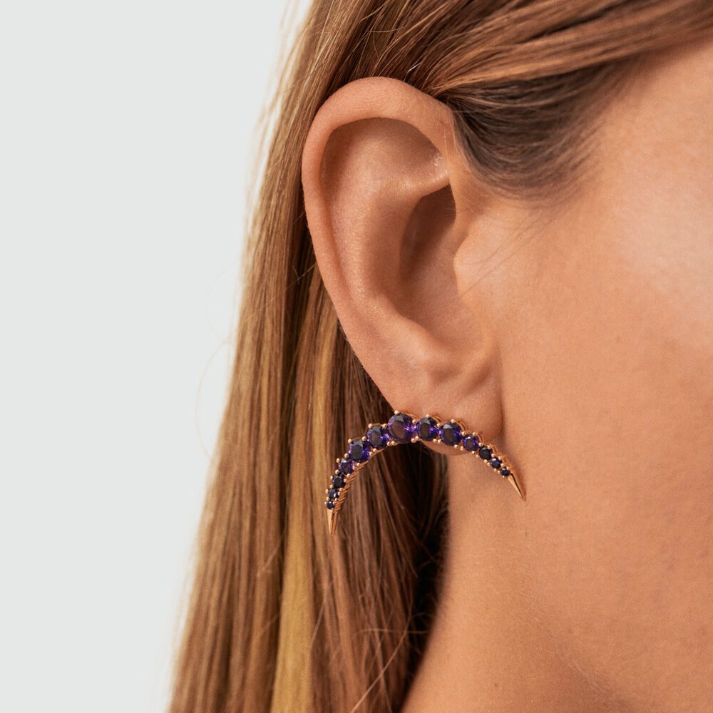 Pendientes cortos CREPUSCULE - Azul / Oro - Pendientes cortos  | Agatha
