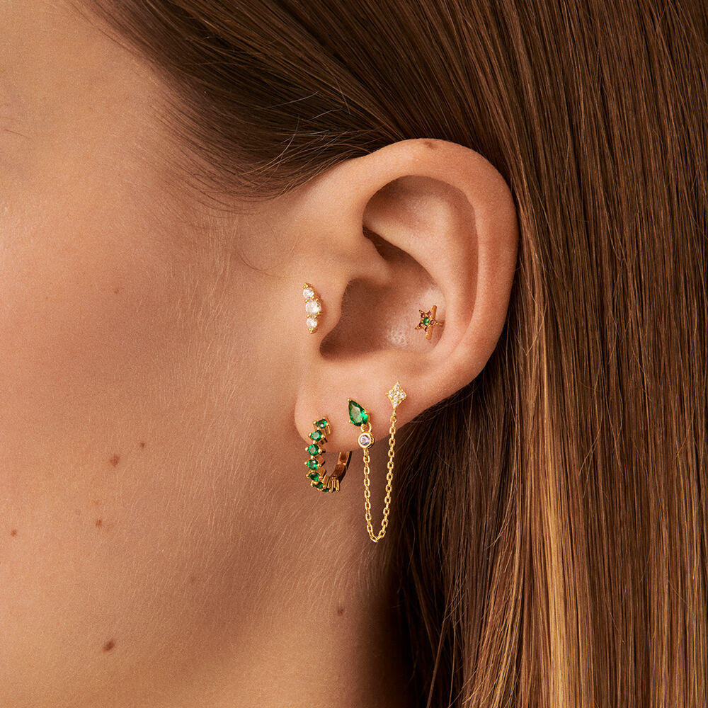 Piercing mini ASTRAL - Verde / Dorado - Piercings  | Agatha
