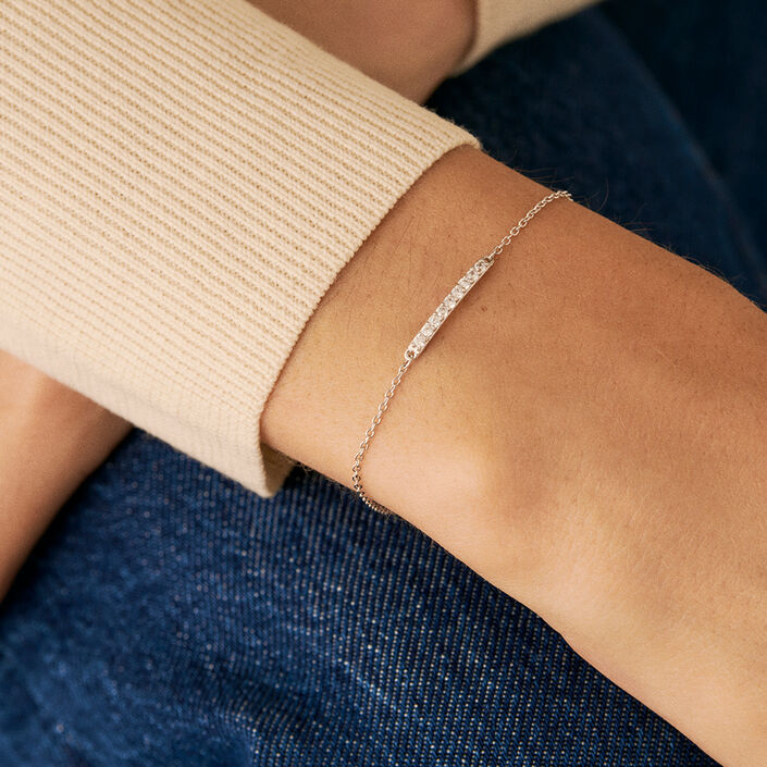 Pulsera de cadena BARSHINE - Cristal / Plateado - Pulseras  | Agatha