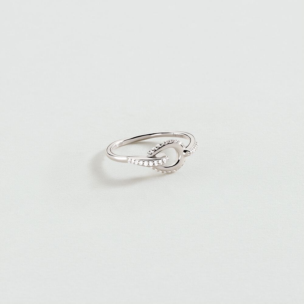 Anillo fino GEMINI - Cristal / Plateado - Outlet  | Agatha