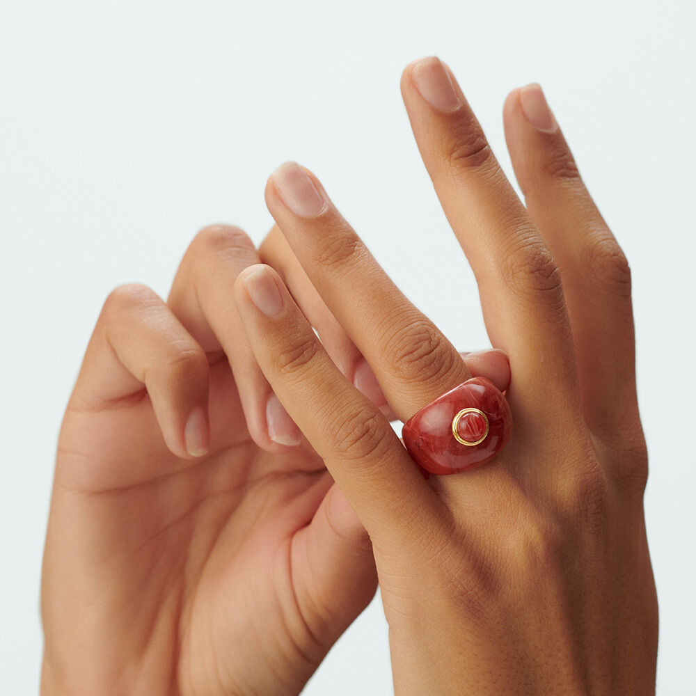 Anillo ancho BE - Rojo - Anillo ancho  | Agatha