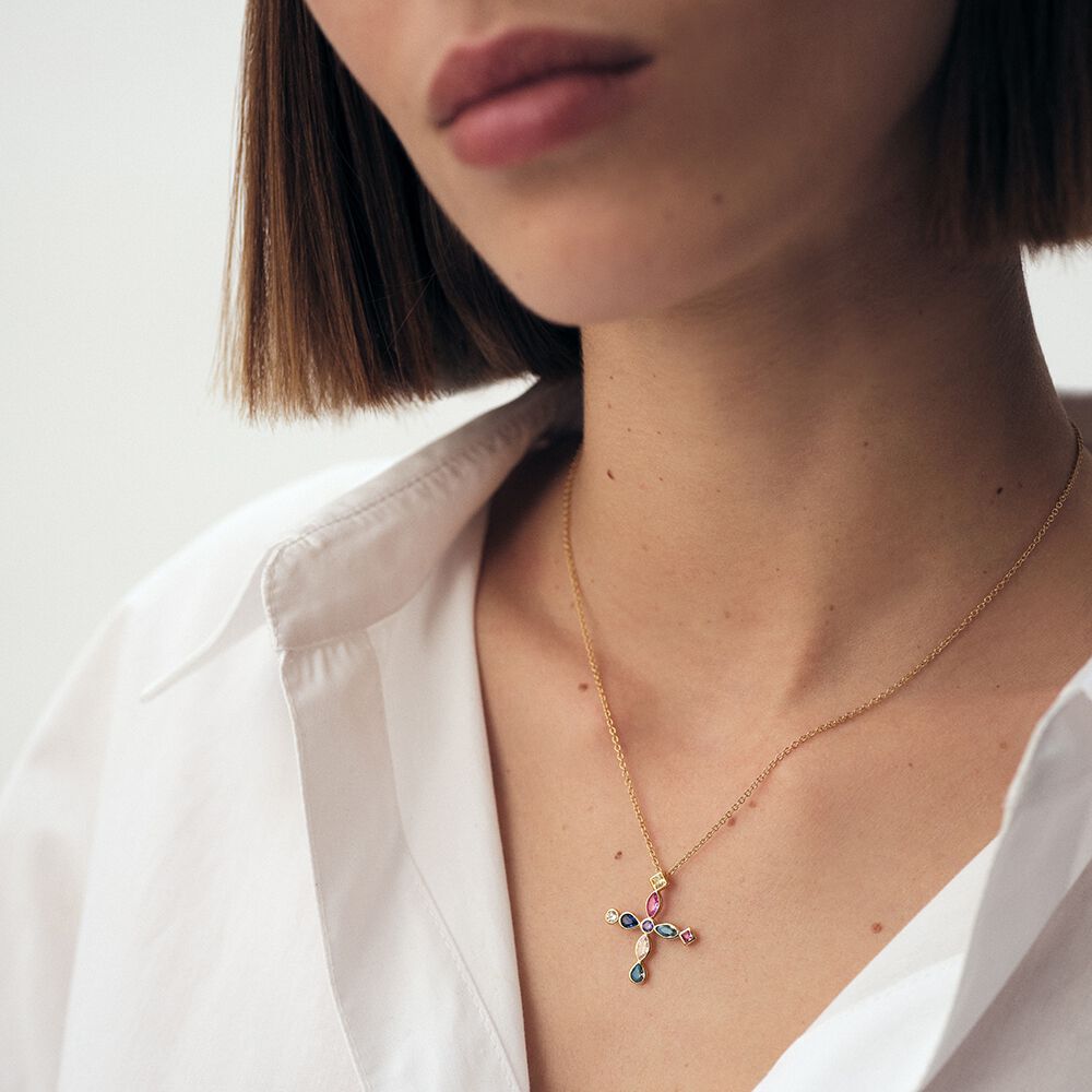 Collar corto LUCES - Multicolor / Oro - Collar corto  | Agatha