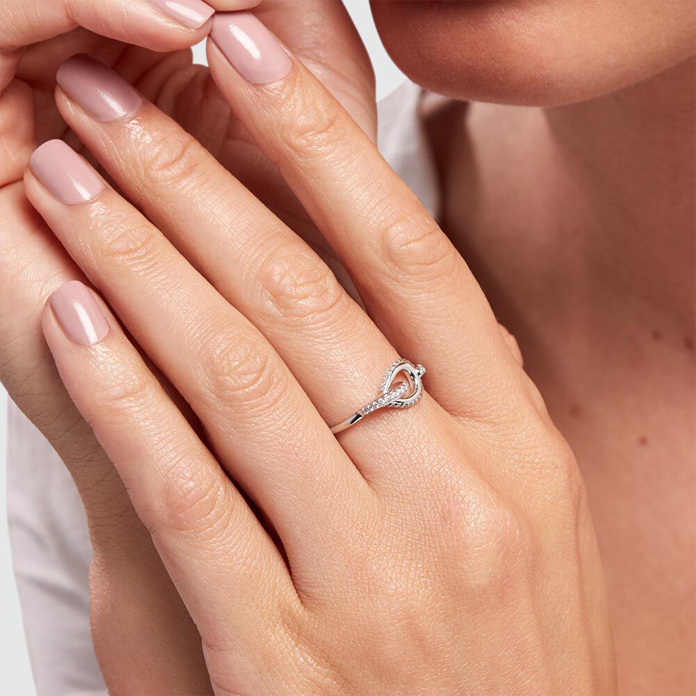 Anillo fino GEMINI - Cristal / Plateado - Outlet  | Agatha