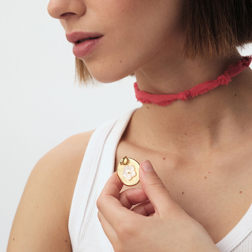 Collar midi TIARE - Coral / Oro - Collares  | Agatha