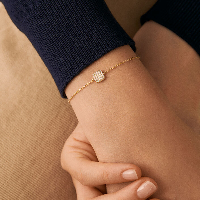 Pulsera de cadena GLORIA - Cristal / Dorado - Pulseras  | Agatha