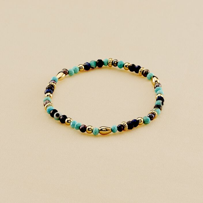 Pulsera de cadena CYCLADES - Azul / Oro - Pulseras  | Agatha