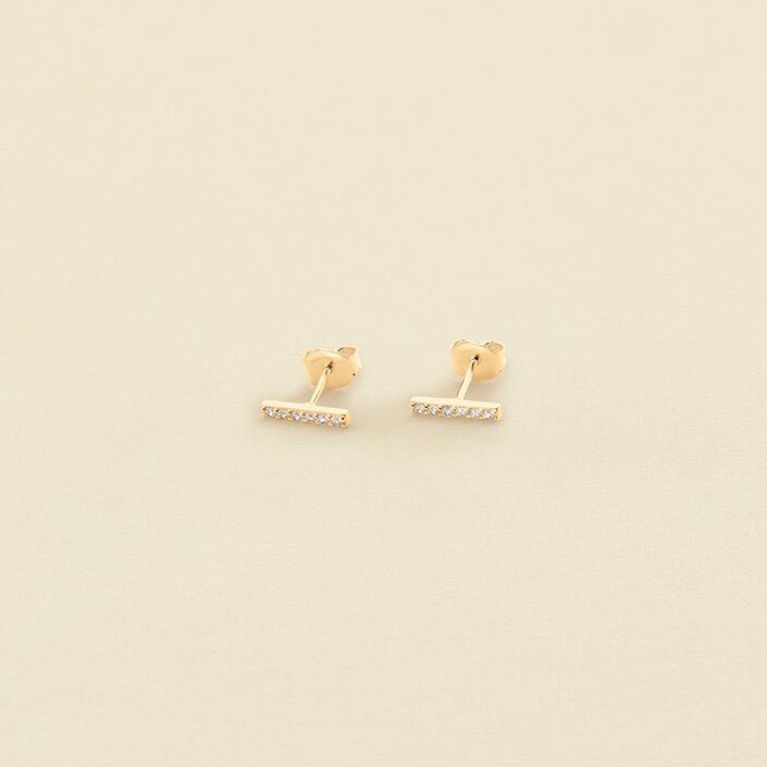 Pendientes cortos BARSHINE - Cristal / Dorado - Pendientes  | Agatha