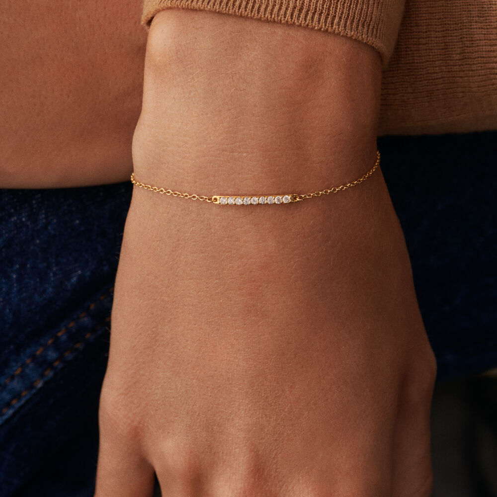 Pulsera de cadena BARSHINE - Cristal / Dorado - Pulsera de cadena  | Agatha