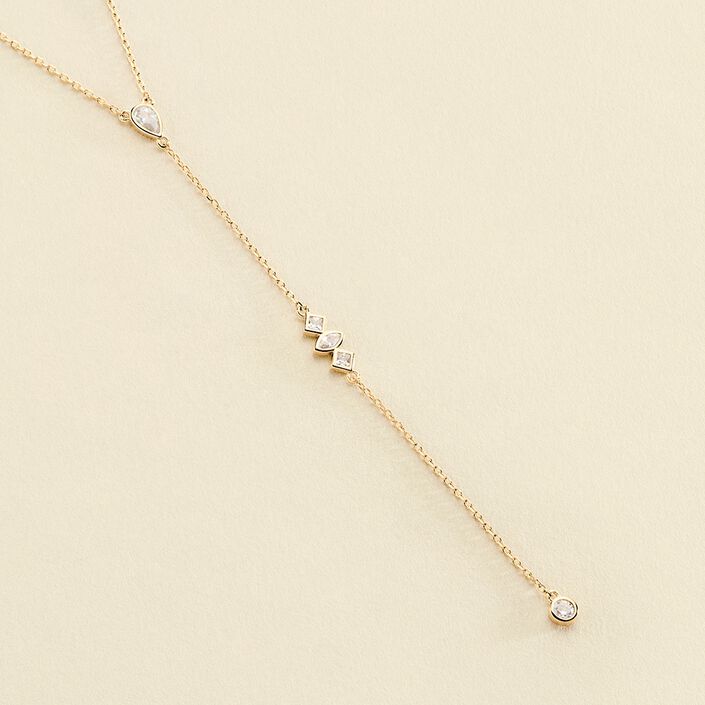 Collar midi PIRAMIDE - Cristal / Dorado - Collares  | Agatha